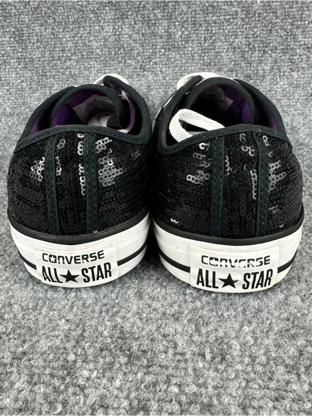 Converse Chuck Taylor All Star Sequin Ox Black Women’s 10 Sneakers Low Top Shoes - Picture 7 of 15
